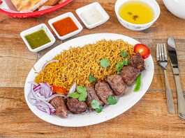 Lamb Kabab over rice